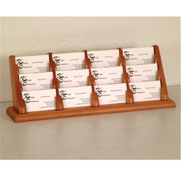 Wooden Mallet 12 Pocket Countertop Business Card Holder in Medium Oak WO599291